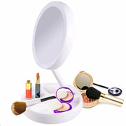 Foldable Double-Sided Magnifying LED Mirror